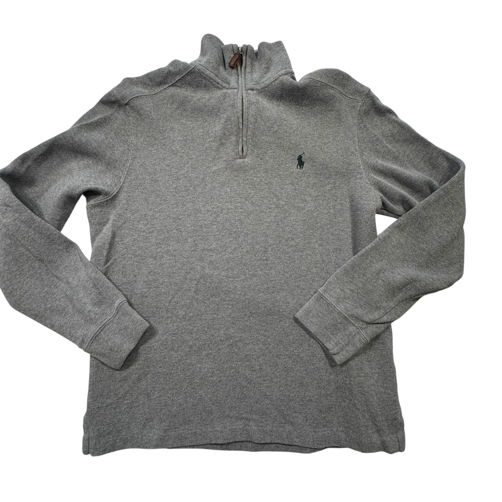 Polo Ralph Lauren Quarter Zip Pullover Mens Small Gray Excellent Cotton Sweater